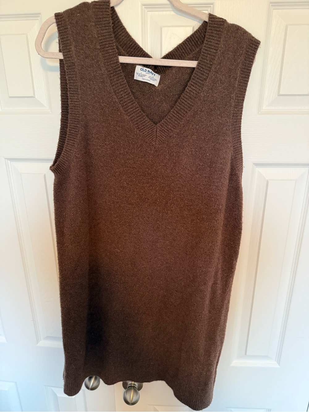 Old Navy Men's Chocolate Brown V-Neck Sweater Vest
